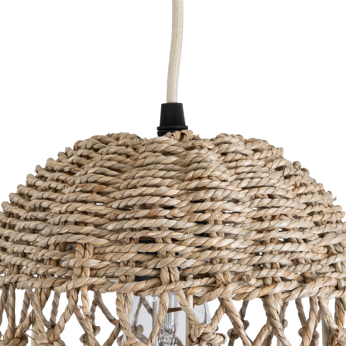 LEDTM® ECUADOR 02121 Boho Κρεμαστό Φωτιστικό Οροφής με Ντουί 1 x E27 AC 220-240V IP20 - Μπεζ - Μ20 x Π20 x Υ25cm - Image 8