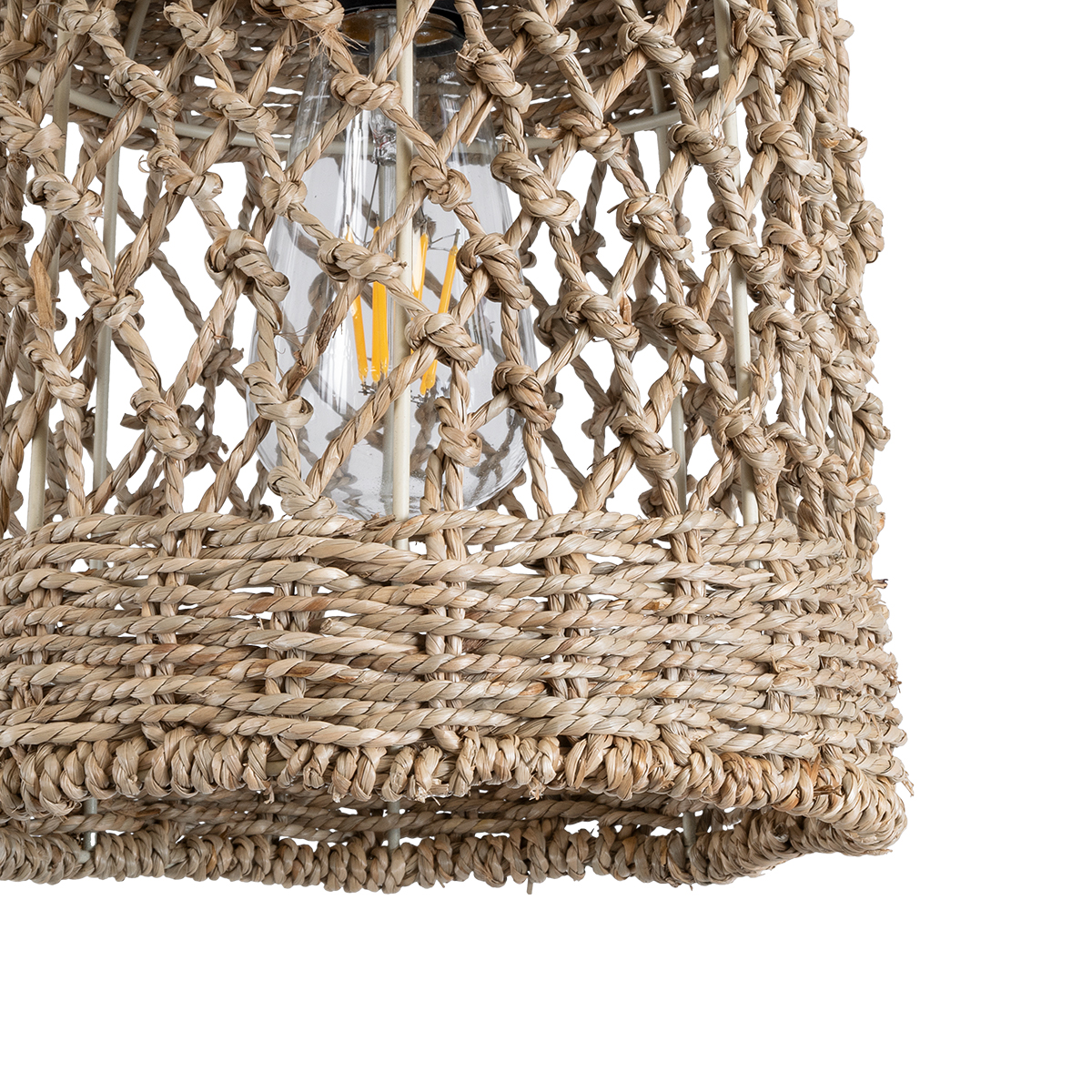 LEDTM® ECUADOR 02121 Boho Κρεμαστό Φωτιστικό Οροφής με Ντουί 1 x E27 AC 220-240V IP20 - Μπεζ - Μ20 x Π20 x Υ25cm - Image 9