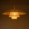 LEDTM® ZORA 02139 Boho Κρεμαστό Φωτιστικό Οροφής με Ντουί 1 x E27 AC 220-240V IP20 - Μπεζ - Μ80 x Π80 x Υ32cm - Image 3