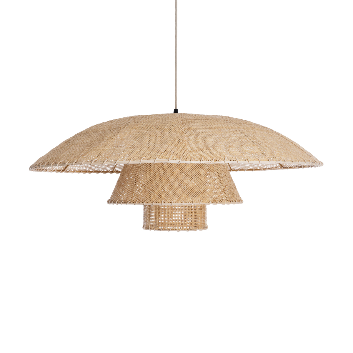 LEDTM® ZORA 02139 Boho Κρεμαστό Φωτιστικό Οροφής με Ντουί 1 x E27 AC 220-240V IP20 - Μπεζ - Μ80 x Π80 x Υ32cm - Image 5