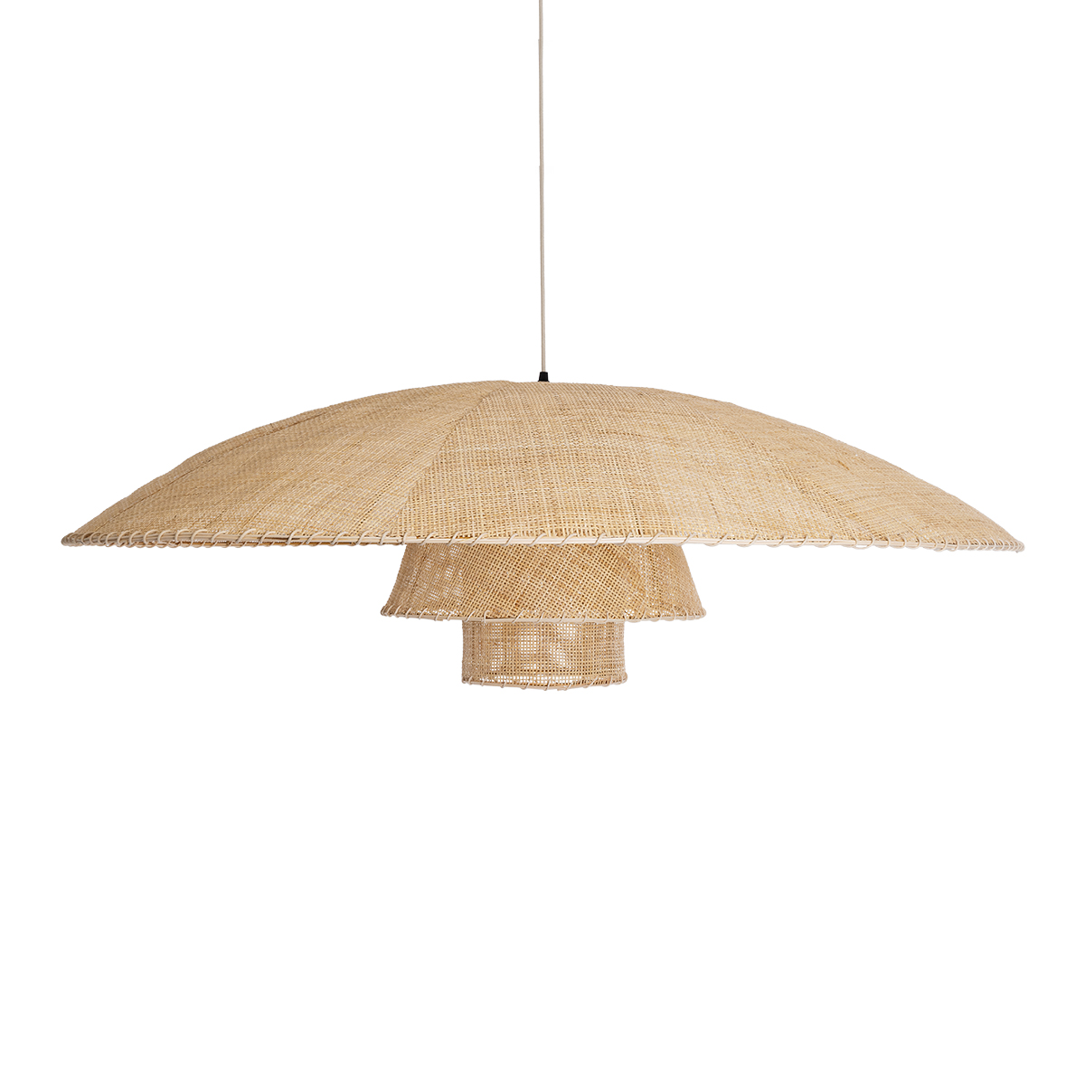 LEDTM® ZORA 02140 Boho Κρεμαστό Φωτιστικό Οροφής με Ντουί 1 x E27 AC 220-240V IP20 - Μπεζ - Μ120 x Π120 x Υ40cm - Image 5