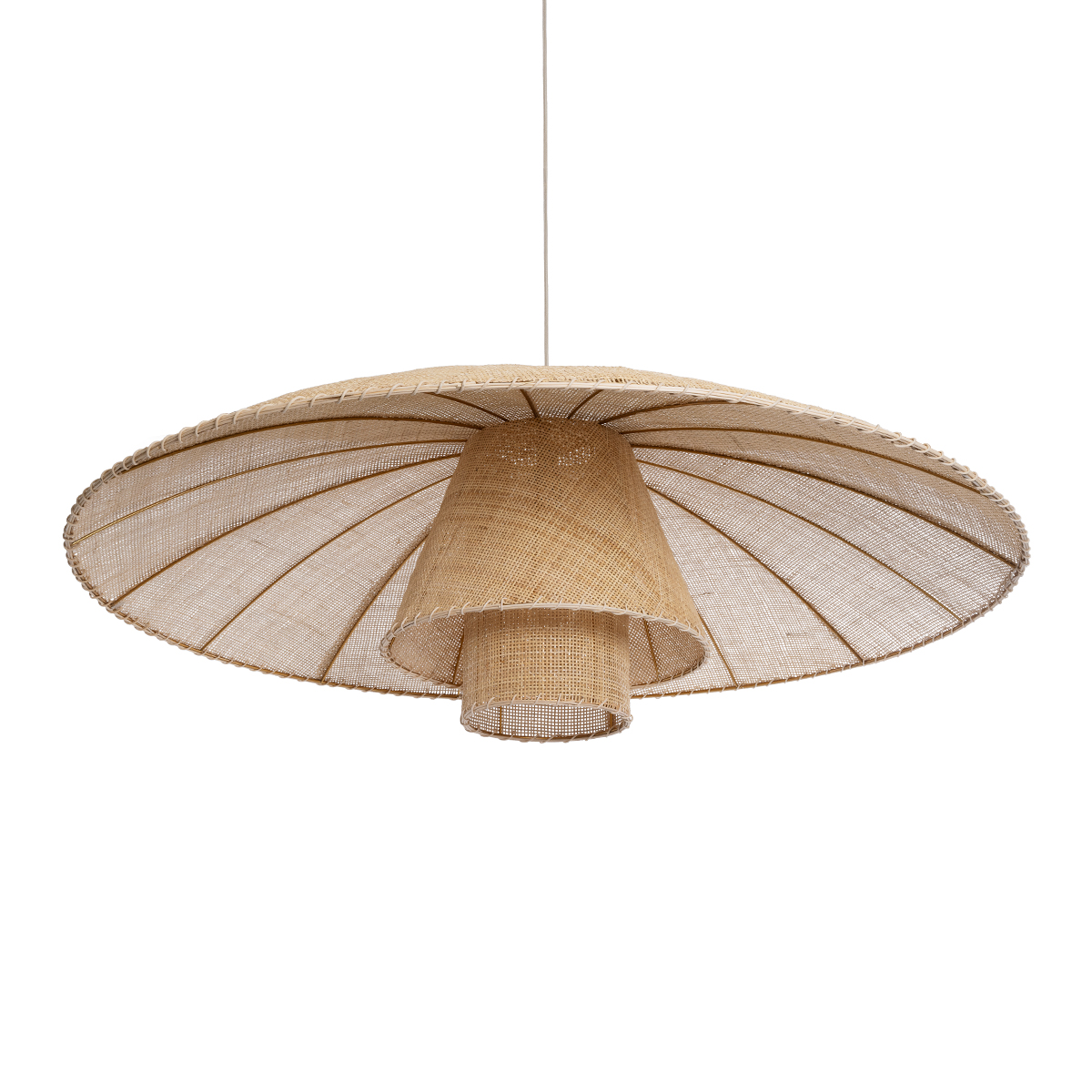 LEDTM® ZORA 02140 Boho Κρεμαστό Φωτιστικό Οροφής με Ντουί 1 x E27 AC 220-240V IP20 - Μπεζ - Μ120 x Π120 x Υ40cm - Image 6