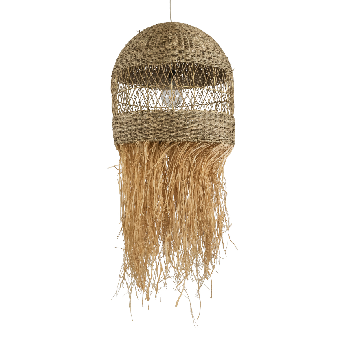 LEDTM® SAINTLUCIA 02161 Boho Κρεμαστό Φωτιστικό Οροφής με Ντουί 1 x E27 AC 220-240V IP20 - Μπεζ - Μ66 x Π66 x Υ120cm - Image 2