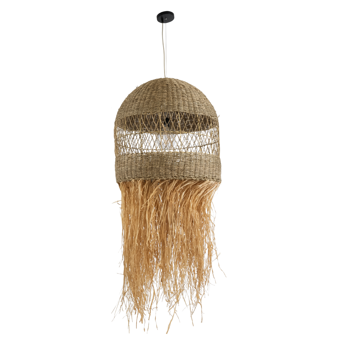 LEDTM® SAINTLUCIA 02161 Boho Κρεμαστό Φωτιστικό Οροφής με Ντουί 1 x E27 AC 220-240V IP20 - Μπεζ - Μ66 x Π66 x Υ120cm - Image 4