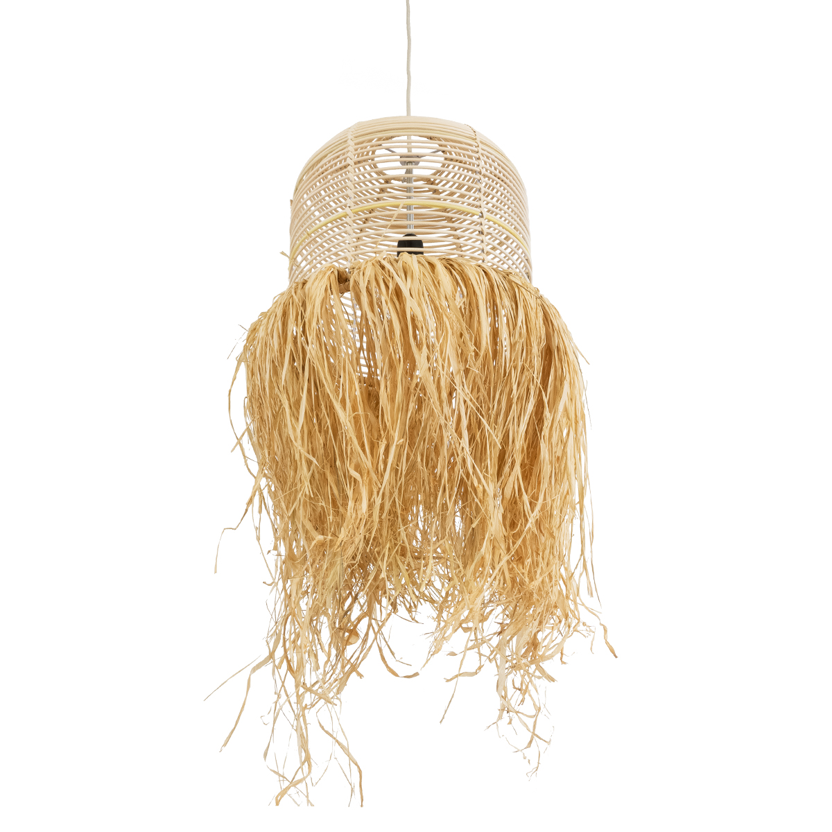 LEDTM® BASSETERRE 02162 Boho Κρεμαστό Φωτιστικό Οροφής με Ντουί 1 x E27 AC 220-240V IP20 - Μπεζ - Μ35 x Π35 x Υ60cm - Image 6