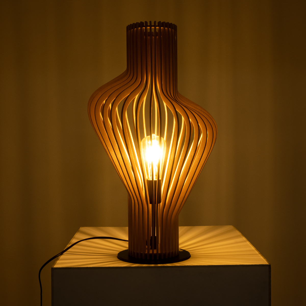 LEDTM® MIHIRO 02176 Boho Επιτραπέζιο Φωτιστικό Πορτατίφ με Ντουί 1 x E27 AC 220-240V IP20 - Μπεζ& Μαύρο - Μ33 x Π33 x Υ57cm - Image 3