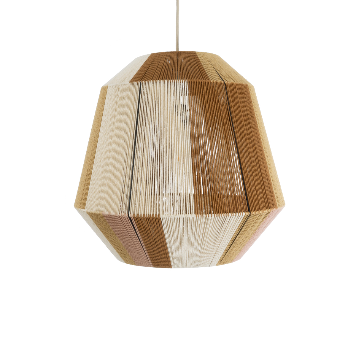 LEDTM® SALERNO 02187 Boho Κρεμαστό Φωτιστικό Οροφής με Ντουί 1 x E27 AC 220-240V IP20 - Μπεζ & Καφέ - Μ50 x Π50 x Υ50cm - Image 5