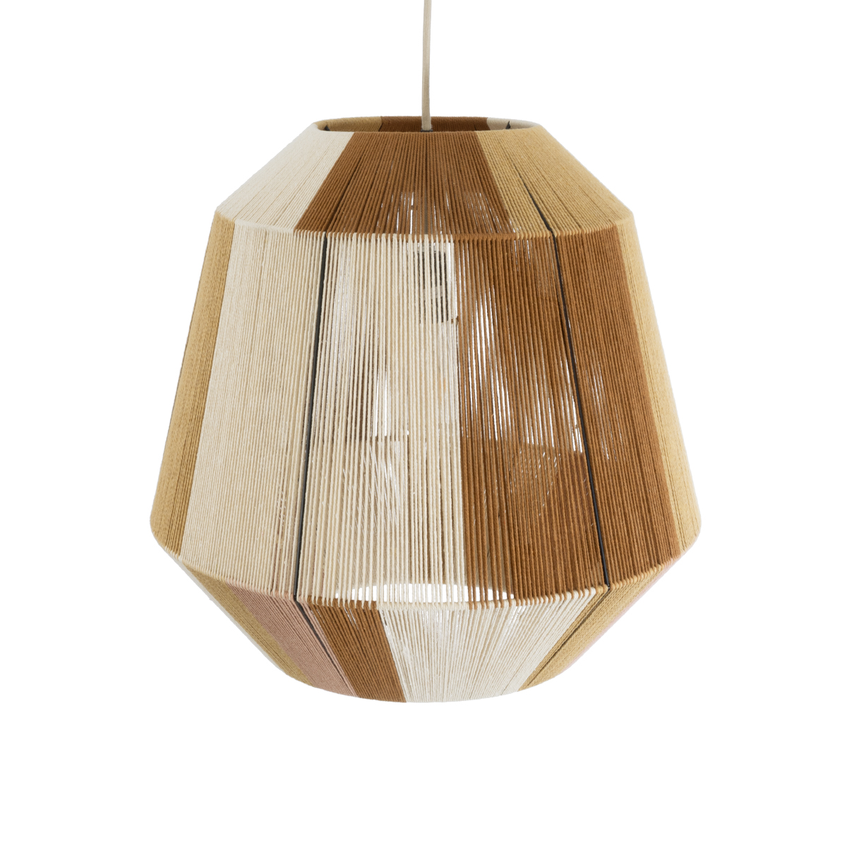 LEDTM® SALERNO 02187 Boho Κρεμαστό Φωτιστικό Οροφής με Ντουί 1 x E27 AC 220-240V IP20 - Μπεζ & Καφέ - Μ50 x Π50 x Υ50cm - Image 7