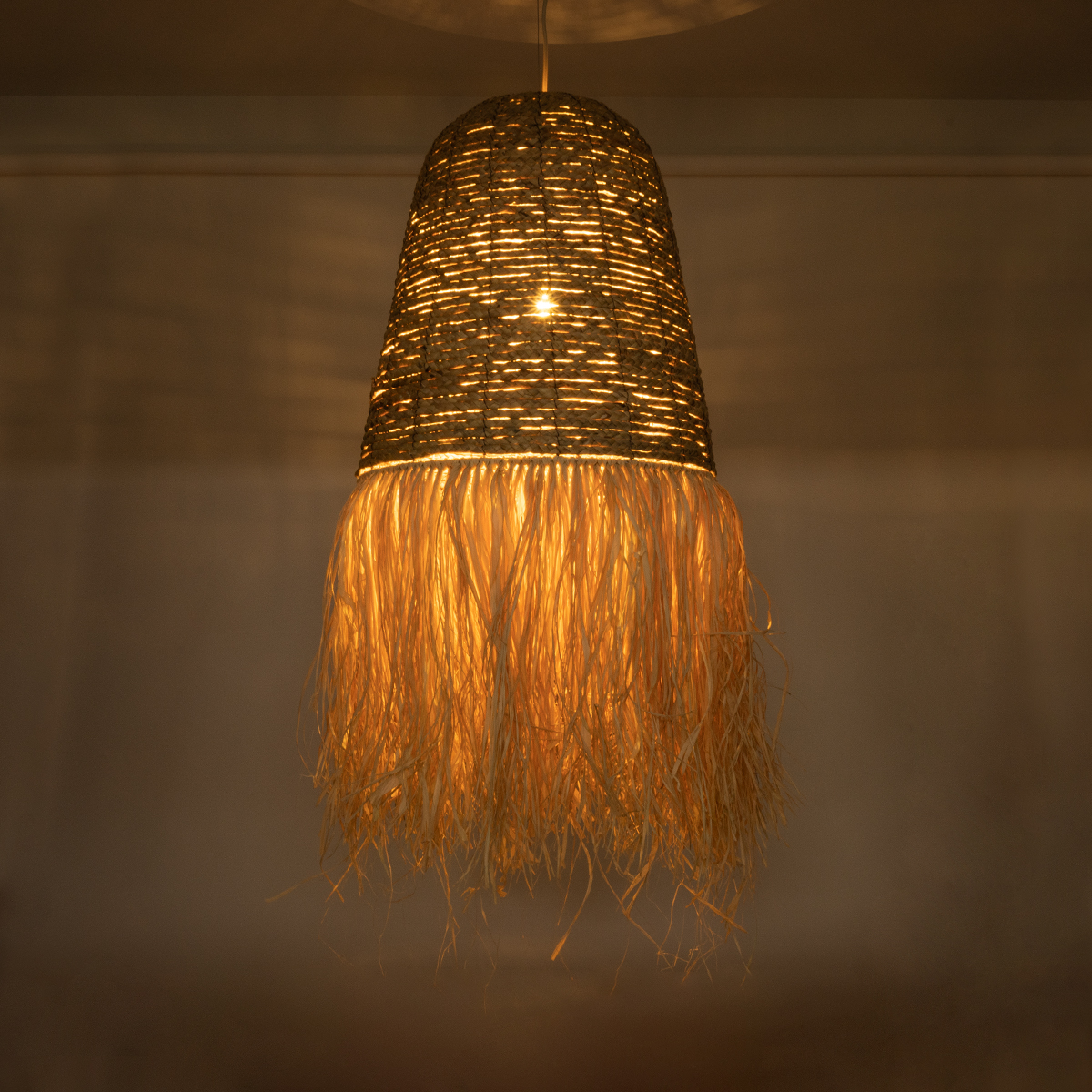 LEDTM® PORTOFERRAIO 02190 Boho Κρεμαστό Φωτιστικό Οροφής με Ντουί 1 x E27 AC 220-240V IP20 - Μπεζ - Μ60 x Π60 x Υ120cm - Image 3