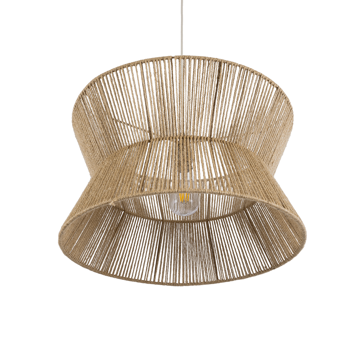 LEDTM® BISBEE 02204 Boho Κρεμαστό Φωτιστικό Οροφής με Ντουί 1 x E27 AC 220-240V IP20 - Μπεζ - Μ50 x Π50 x Υ28cm - Image 6