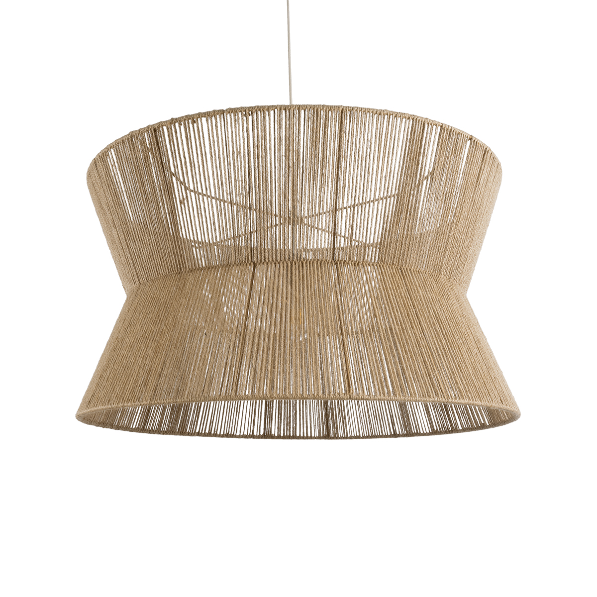LEDTM® BISBEE 02205 Boho Κρεμαστό Φωτιστικό Οροφής με Ντουί 1 x E27 AC 220-240V IP20 - Μπεζ - Μ80 x Π80 x Υ48cm - Image 2
