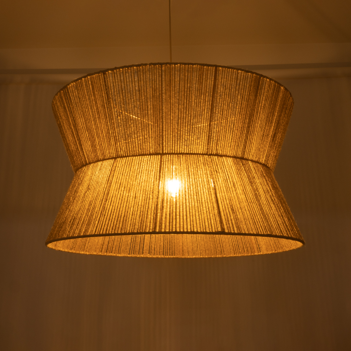 LEDTM® BISBEE 02205 Boho Κρεμαστό Φωτιστικό Οροφής με Ντουί 1 x E27 AC 220-240V IP20 - Μπεζ - Μ80 x Π80 x Υ48cm - Image 3