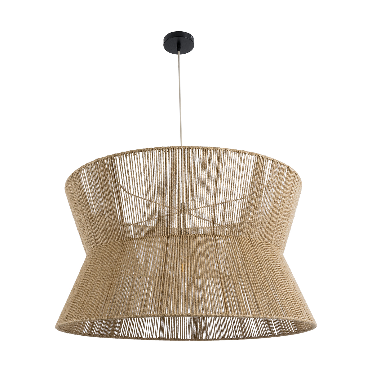 LEDTM® BISBEE 02205 Boho Κρεμαστό Φωτιστικό Οροφής με Ντουί 1 x E27 AC 220-240V IP20 - Μπεζ - Μ80 x Π80 x Υ48cm - Image 4