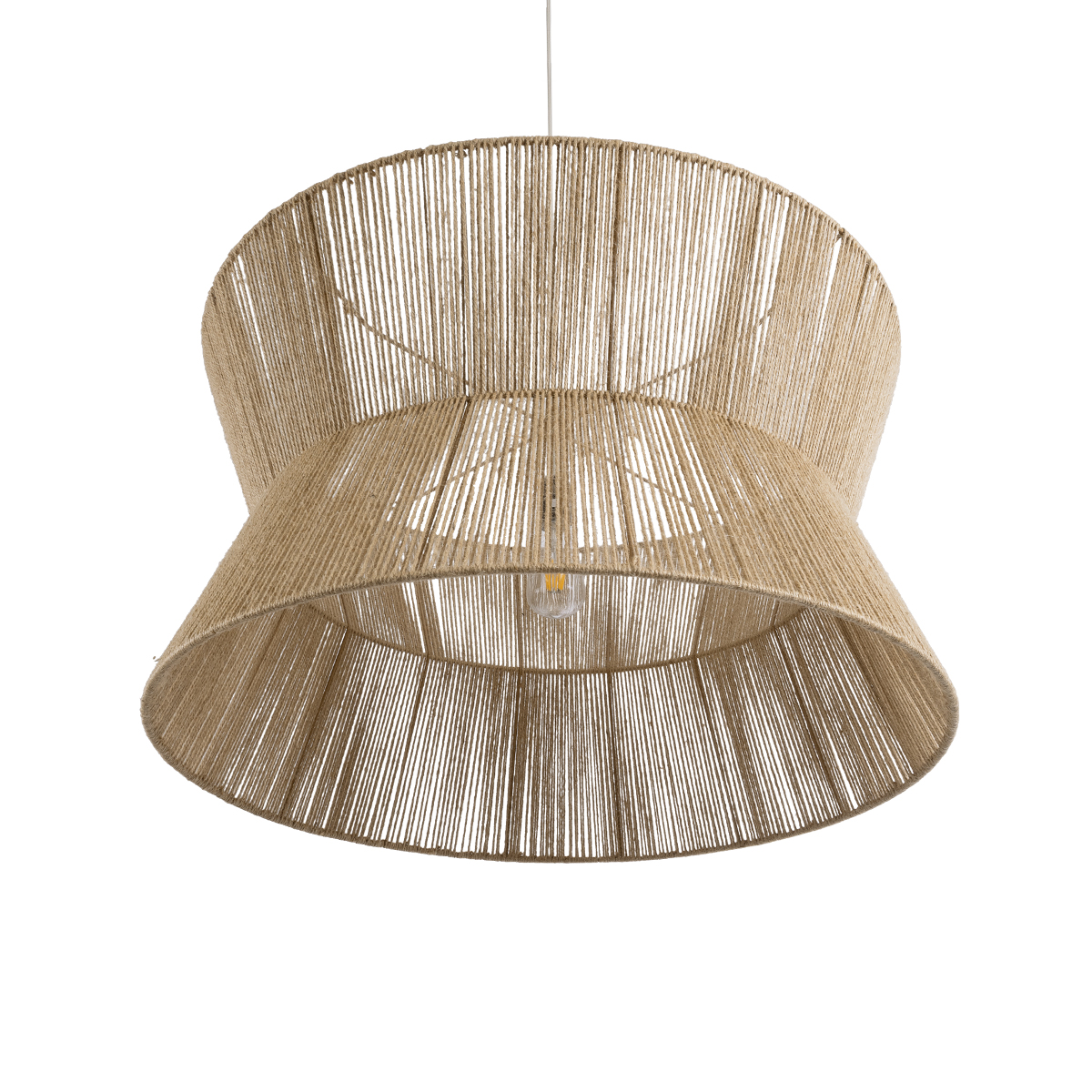 LEDTM® BISBEE 02205 Boho Κρεμαστό Φωτιστικό Οροφής με Ντουί 1 x E27 AC 220-240V IP20 - Μπεζ - Μ80 x Π80 x Υ48cm - Image 6