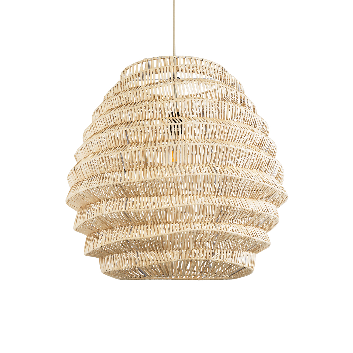 LEDTM® OREGON 02206 Boho Κρεμαστό Φωτιστικό Οροφής με Ντουί 1 x E27 AC 220-240V IP20 - Μπεζ - Μ60 x Π60 x Υ56cm - Image 2