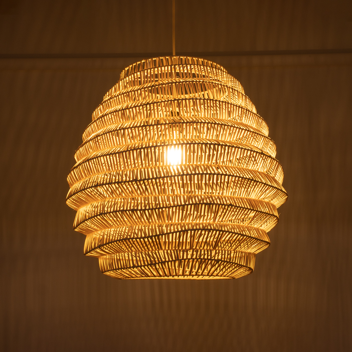 LEDTM® OREGON 02206 Boho Κρεμαστό Φωτιστικό Οροφής με Ντουί 1 x E27 AC 220-240V IP20 - Μπεζ - Μ60 x Π60 x Υ56cm - Image 3