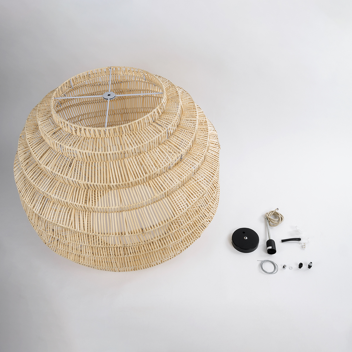 LEDTM® OREGON 02207 Boho Κρεμαστό Φωτιστικό Οροφής με Ντουί 1 x E27 AC 220-240V IP20 - Μπεζ - Μ80 x Π80 x Υ65cm - Image 10