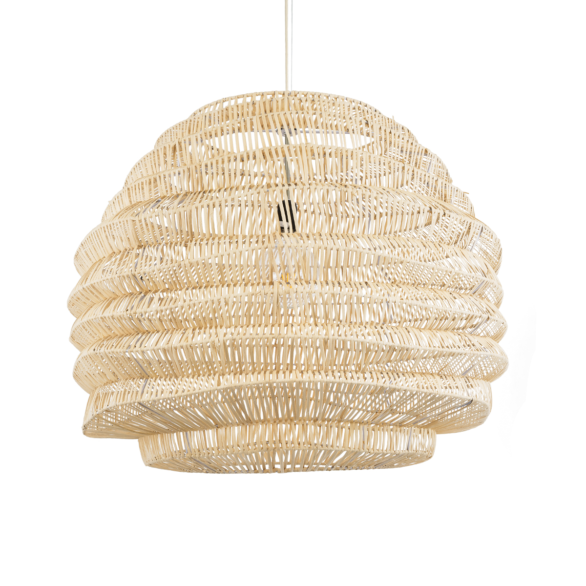 LEDTM® OREGON 02207 Boho Κρεμαστό Φωτιστικό Οροφής με Ντουί 1 x E27 AC 220-240V IP20 - Μπεζ - Μ80 x Π80 x Υ65cm - Image 2