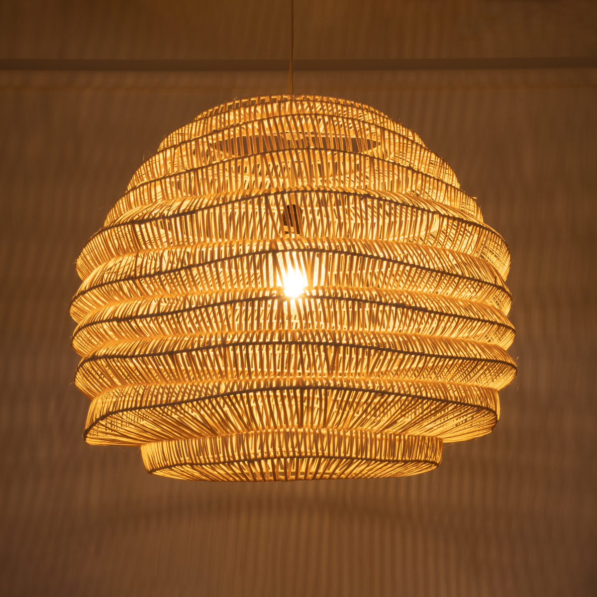 LEDTM® OREGON 02207 Boho Κρεμαστό Φωτιστικό Οροφής με Ντουί 1 x E27 AC 220-240V IP20 - Μπεζ - Μ80 x Π80 x Υ65cm - Image 3