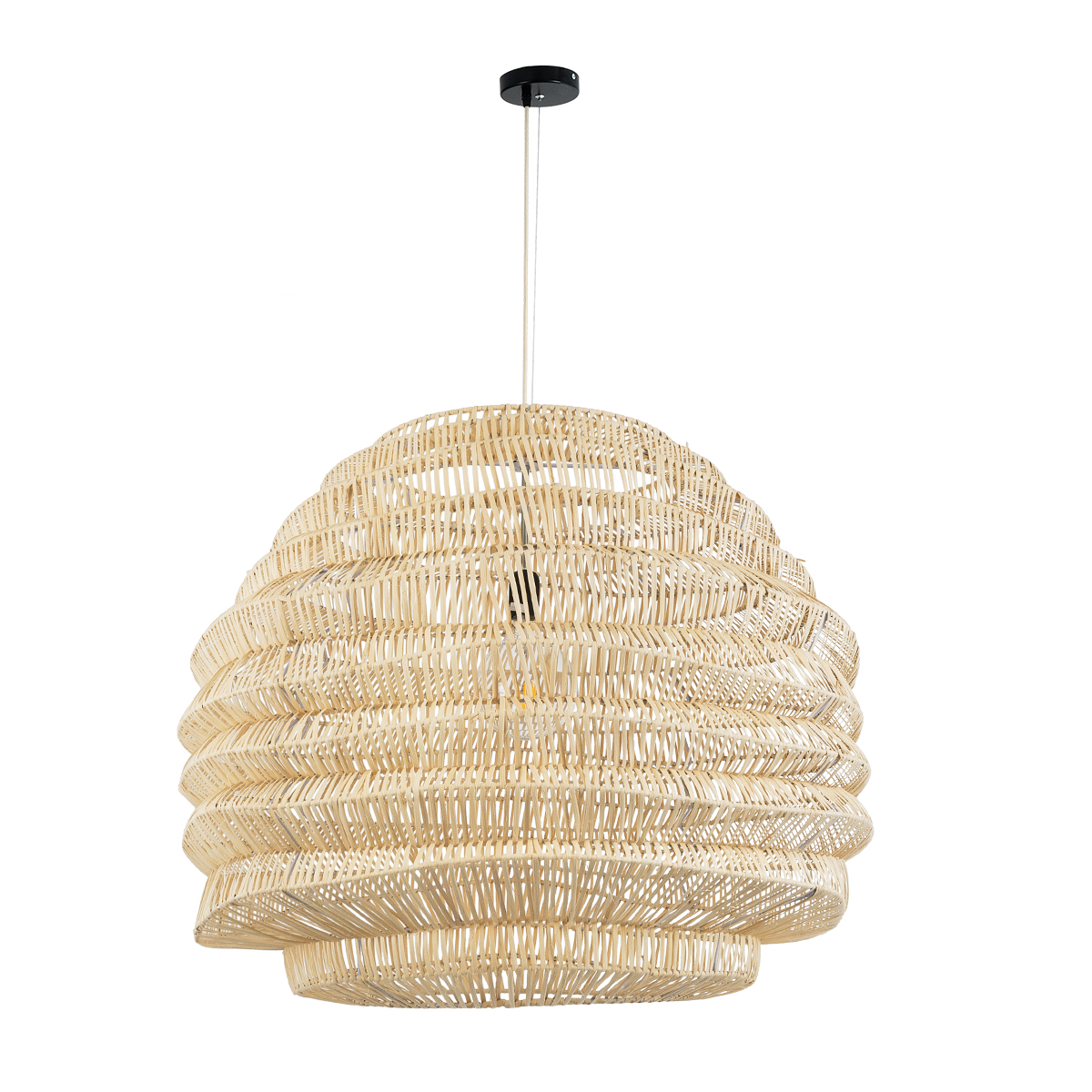 LEDTM® OREGON 02207 Boho Κρεμαστό Φωτιστικό Οροφής με Ντουί 1 x E27 AC 220-240V IP20 - Μπεζ - Μ80 x Π80 x Υ65cm - Image 4