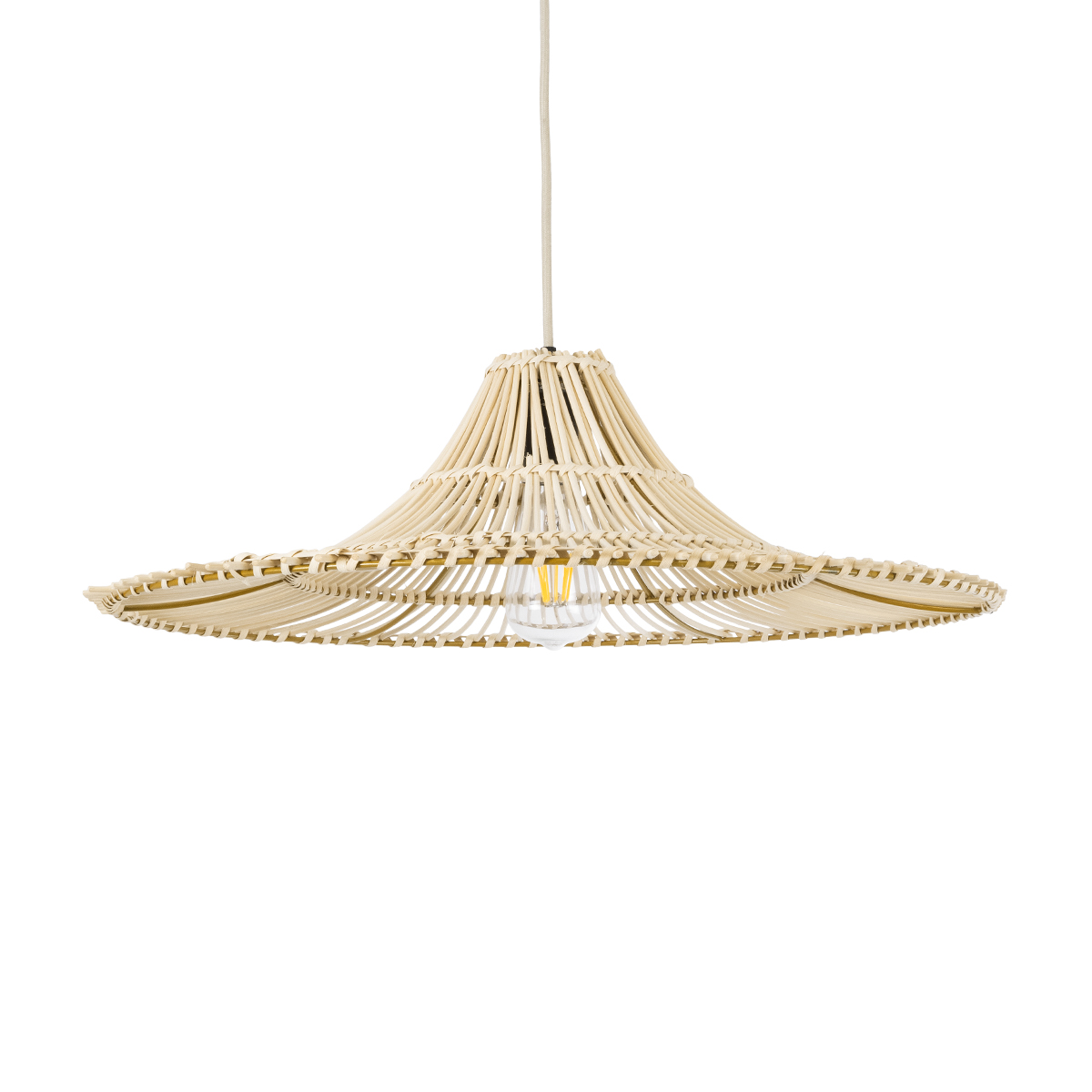 LEDTM® PALERMO 02208 Boho Κρεμαστό Φωτιστικό Οροφής με Ντουί 1 x E27 AC 220-240V IP20 - Μπεζ - Μ60 x Π60 x Υ20cm - Image 2