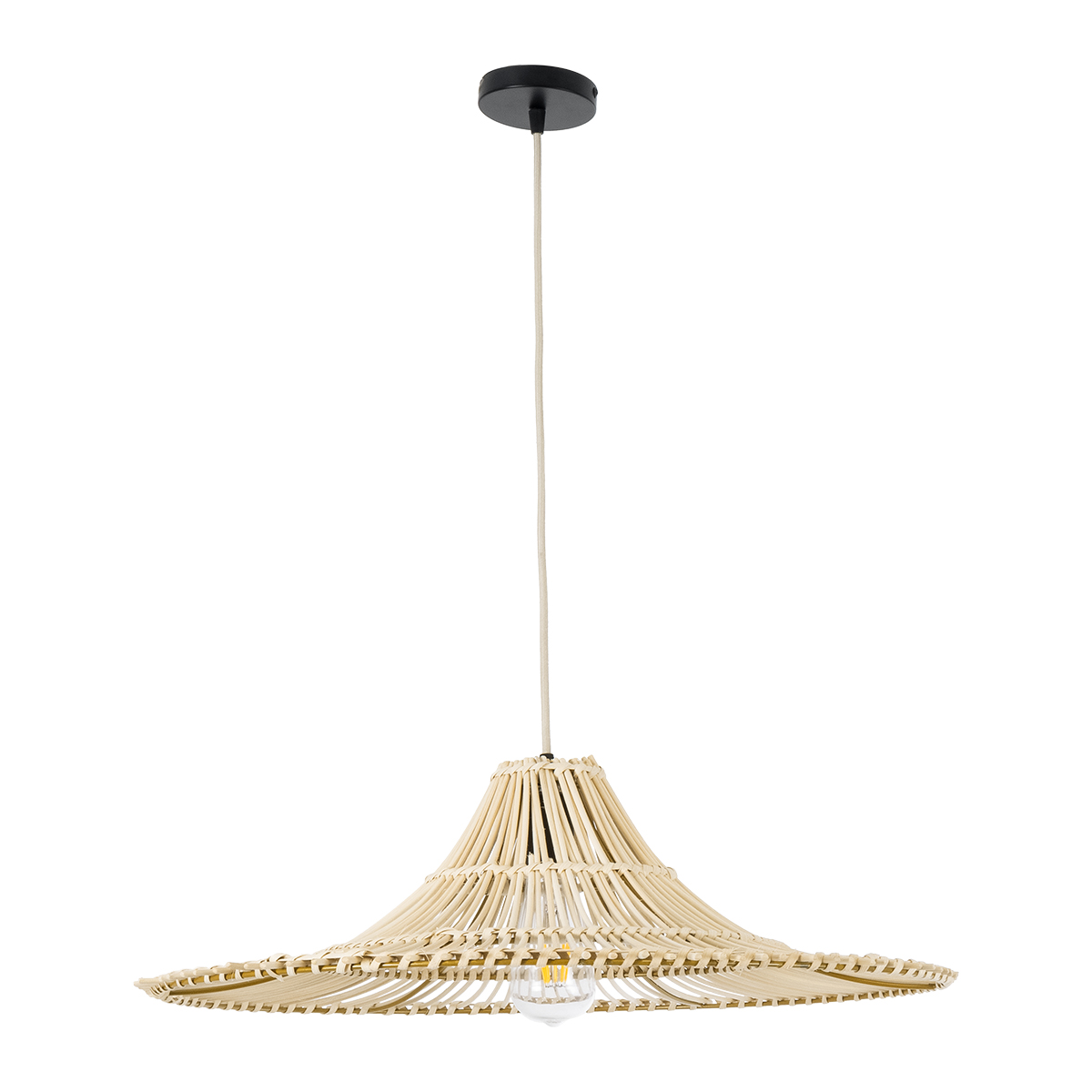 LEDTM® PALERMO 02208 Boho Κρεμαστό Φωτιστικό Οροφής με Ντουί 1 x E27 AC 220-240V IP20 - Μπεζ - Μ60 x Π60 x Υ20cm - Image 4
