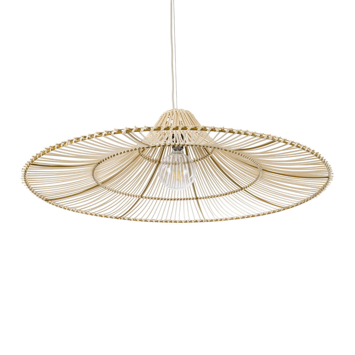 LEDTM® PALERMO 02209 Boho Κρεμαστό Φωτιστικό Οροφής με Ντουί 1 x E27 AC 220-240V IP20 - Μπεζ - Μ100 x Π100 x Υ30cm - Image 6