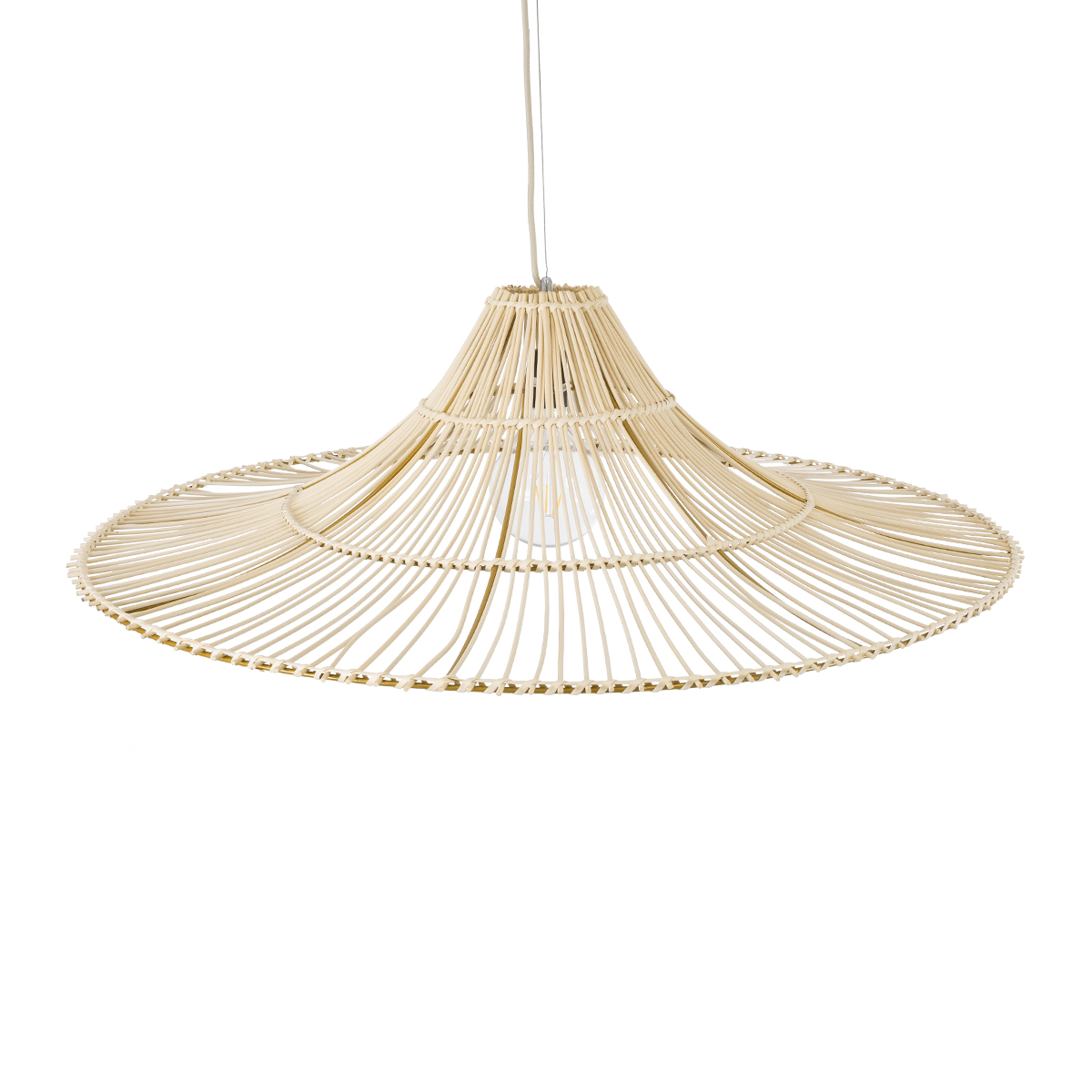LEDTM® PALERMO 02209 Boho Κρεμαστό Φωτιστικό Οροφής με Ντουί 1 x E27 AC 220-240V IP20 - Μπεζ - Μ100 x Π100 x Υ30cm - Image 7