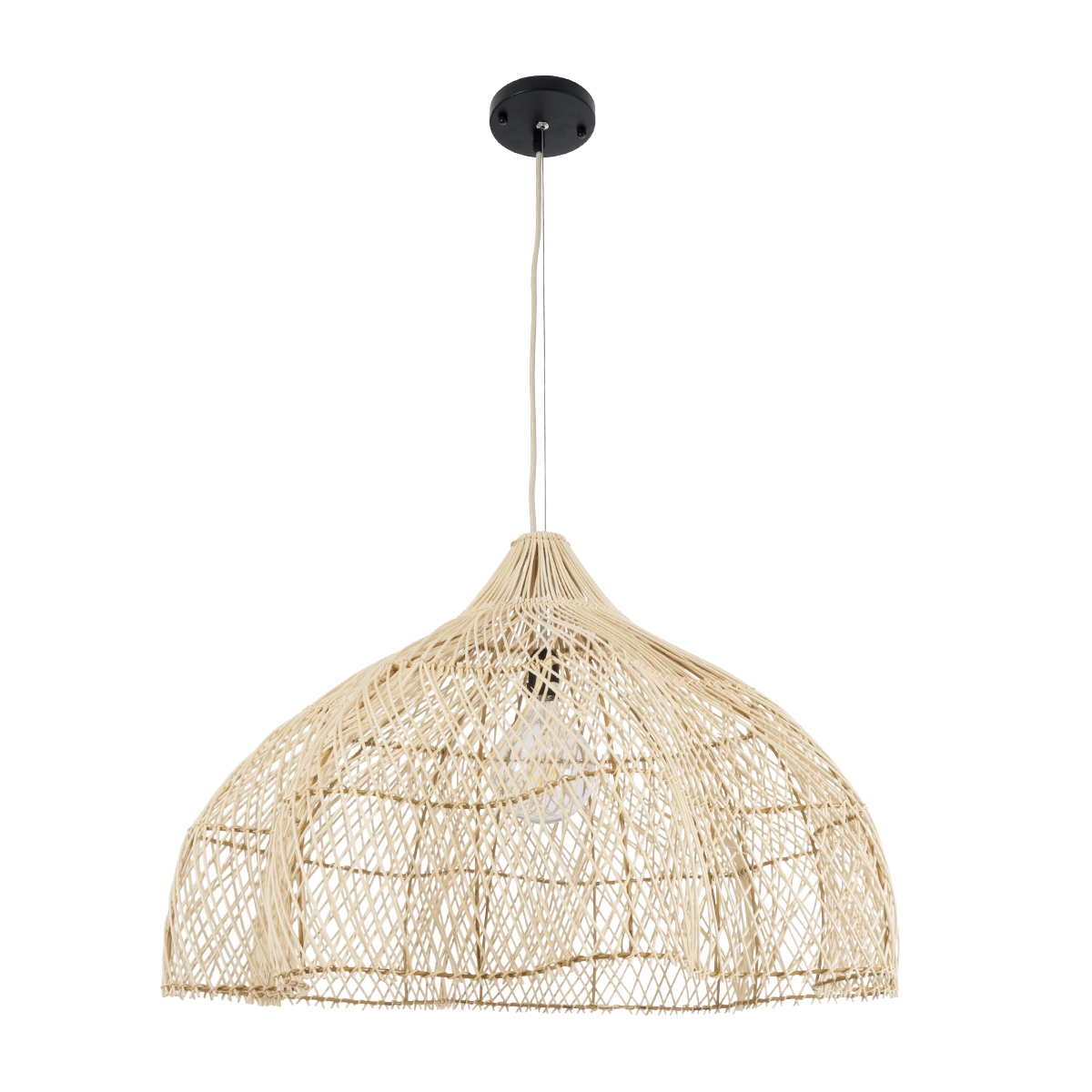 LEDTM® ADEJE 02211 Boho Κρεμαστό Φωτιστικό Οροφής με Ντουί 1 x E27 AC 220-240V IP20 - Μπεζ - Μ80 x Π80 x Υ55cm - Image 4