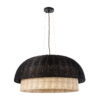 LEDTM® CORSICA 02216 Boho Κρεμαστό Φωτιστικό Οροφής με Ντουί 1 x E27 AC 220-240V IP20 - Μαύρο & Μπεζ - Μ70 x Π70 x Υ35cm - Image 4