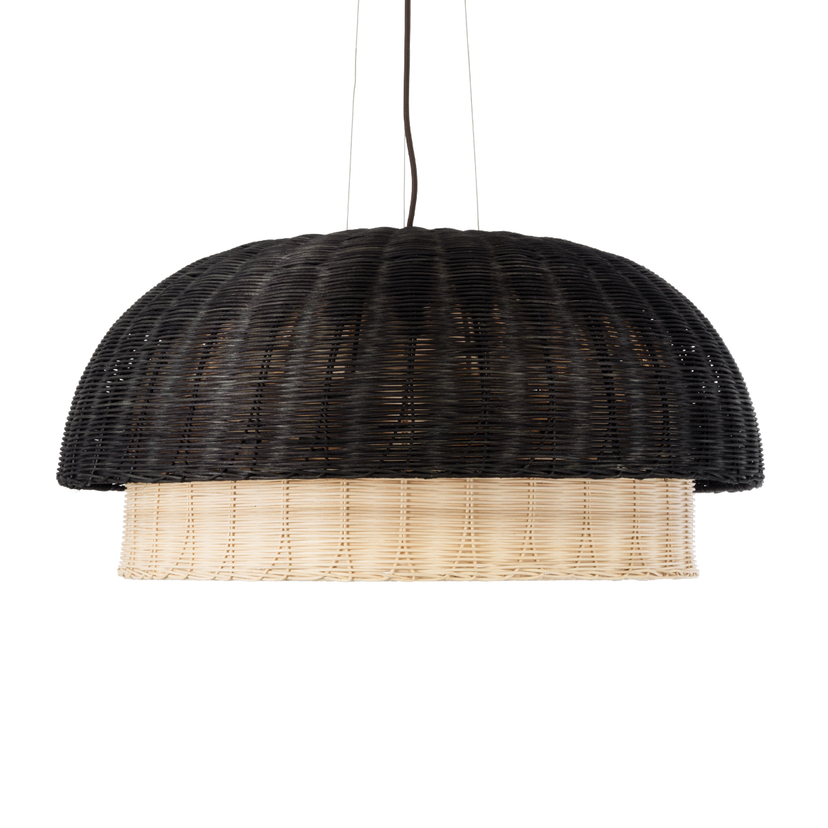 LEDTM® CORSICA 02216 Boho Κρεμαστό Φωτιστικό Οροφής με Ντουί 1 x E27 AC 220-240V IP20 - Μαύρο & Μπεζ - Μ70 x Π70 x Υ35cm - Image 5
