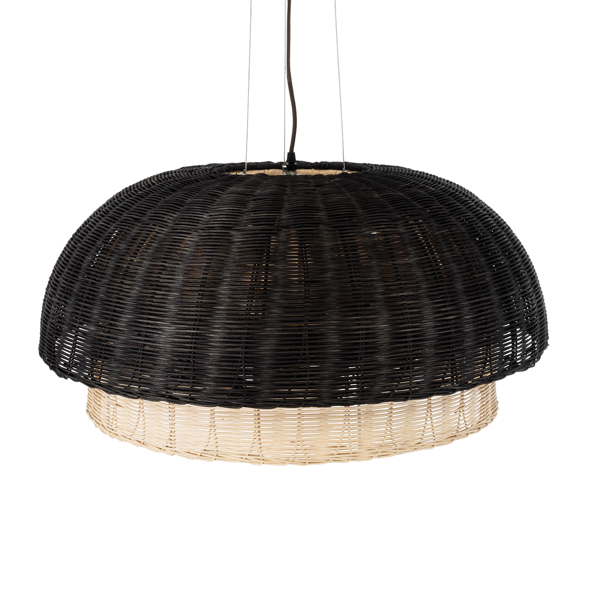 LEDTM® CORSICA 02216 Boho Κρεμαστό Φωτιστικό Οροφής με Ντουί 1 x E27 AC 220-240V IP20 - Μαύρο & Μπεζ - Μ70 x Π70 x Υ35cm - Image 7