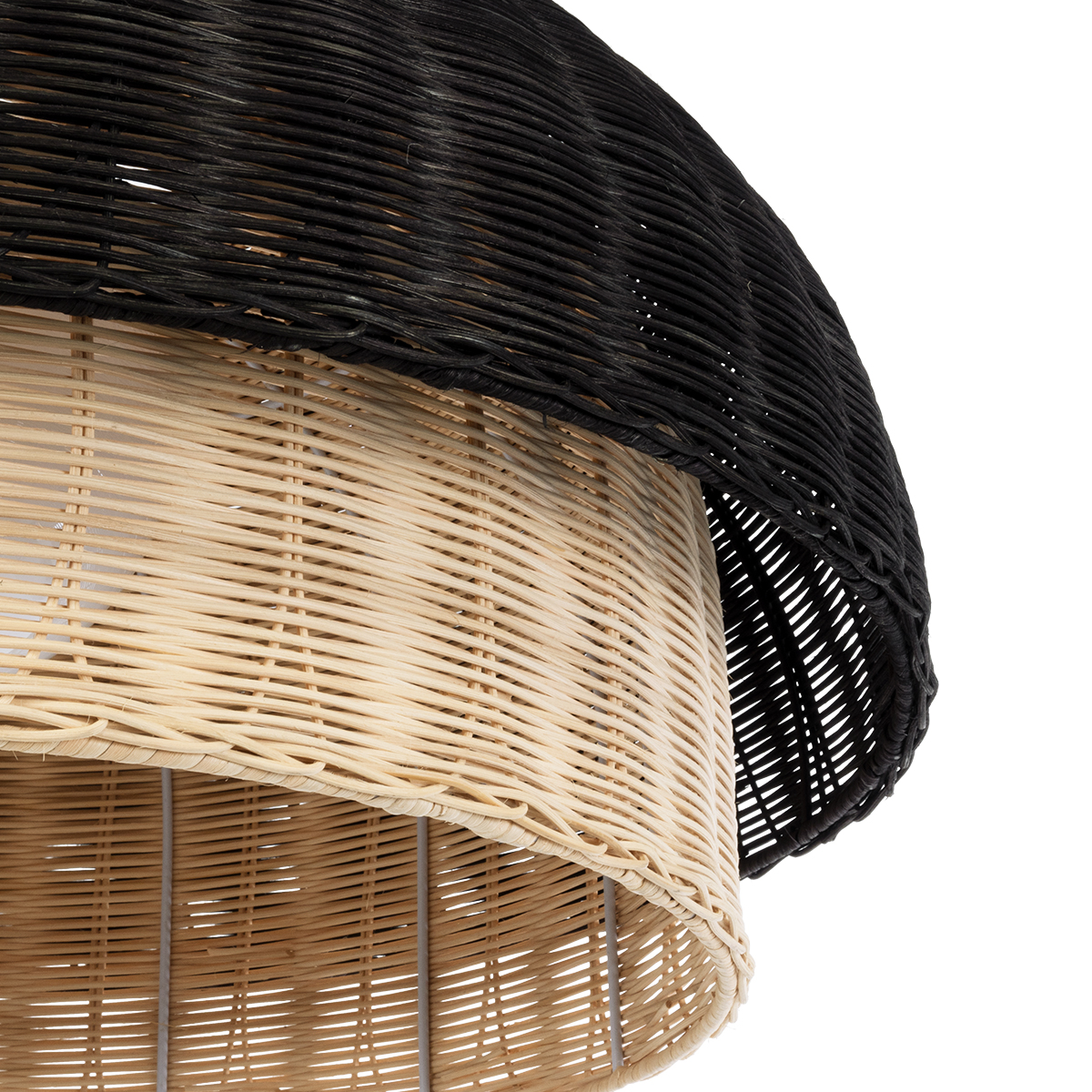 LEDTM® CORSICA 02216 Boho Κρεμαστό Φωτιστικό Οροφής με Ντουί 1 x E27 AC 220-240V IP20 - Μαύρο & Μπεζ - Μ70 x Π70 x Υ35cm - Image 9