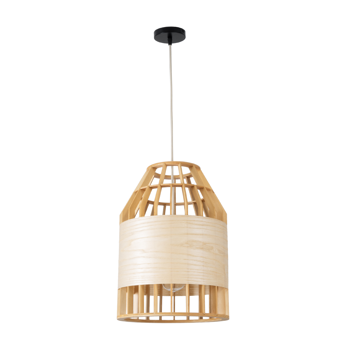 LEDTM® GALIA 02219 Boho Κρεμαστό Φωτιστικό Οροφής με Ντουί 1 x E27 AC 220-240V IP20 - Μπεζ & Καφέ - Μ30 x Π30 x Υ40cm - Image 4
