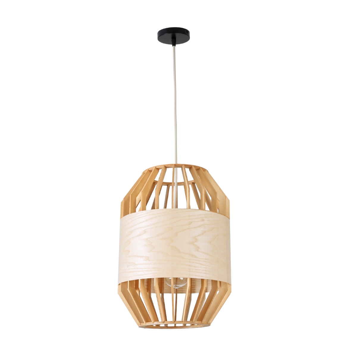 LEDTM® GALIA 02220 Boho Κρεμαστό Φωτιστικό Οροφής με Ντουί 1 x E27 AC 220-240V IP20 - Μπεζ & Καφέ - Μ30 x Π30 x Υ40cm - Image 4