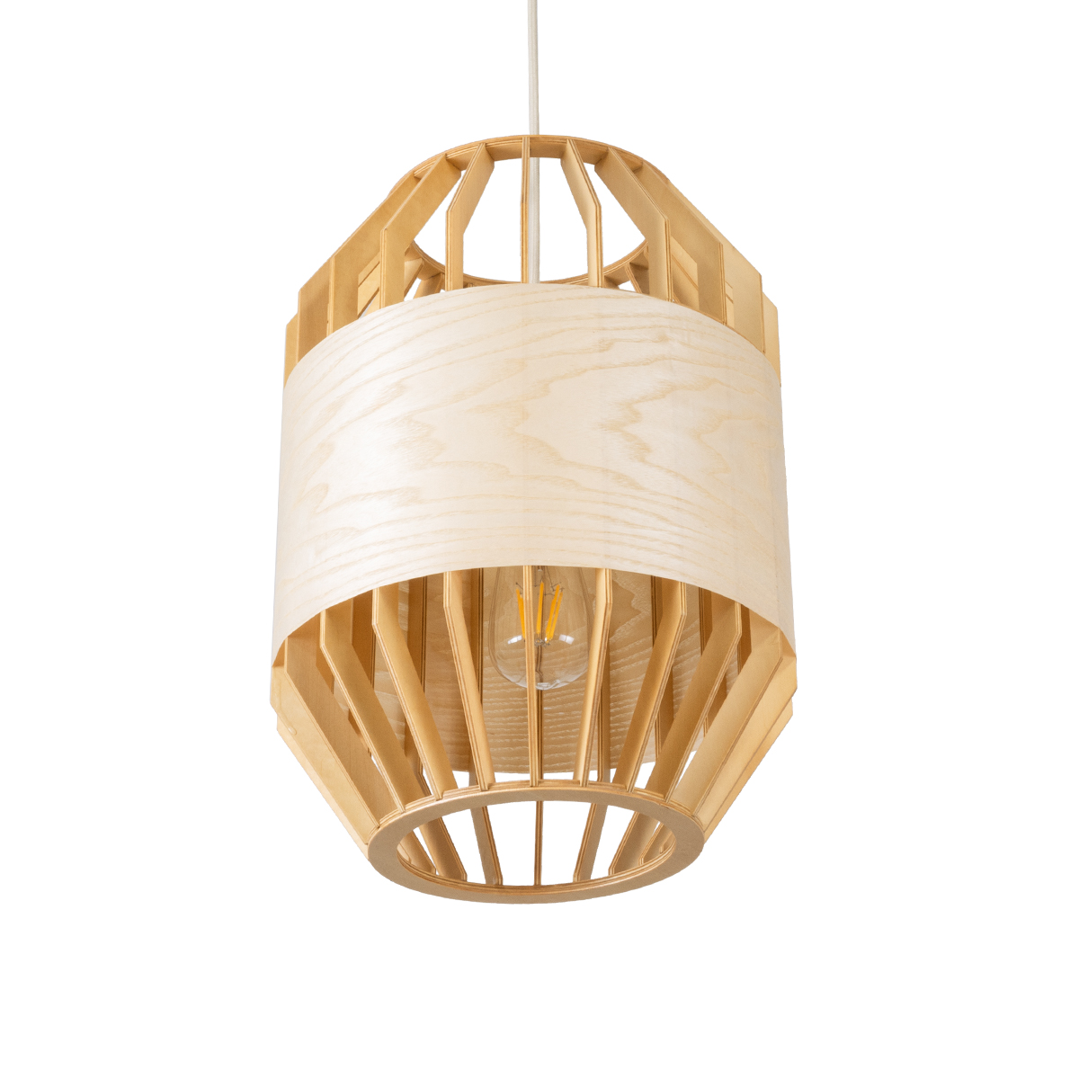 LEDTM® GALIA 02220 Boho Κρεμαστό Φωτιστικό Οροφής με Ντουί 1 x E27 AC 220-240V IP20 - Μπεζ & Καφέ - Μ30 x Π30 x Υ40cm - Image 6