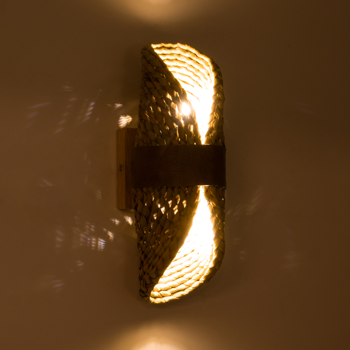LEDTM® GUAVA 02222 Boho Φωτιστικό Τοίχου - Απλίκα με Ντουί 2 x G9 AC 220-240V IP20 - Μπεζ & Καφέ - Μ11 x Π13 x Υ30cm - Image 3