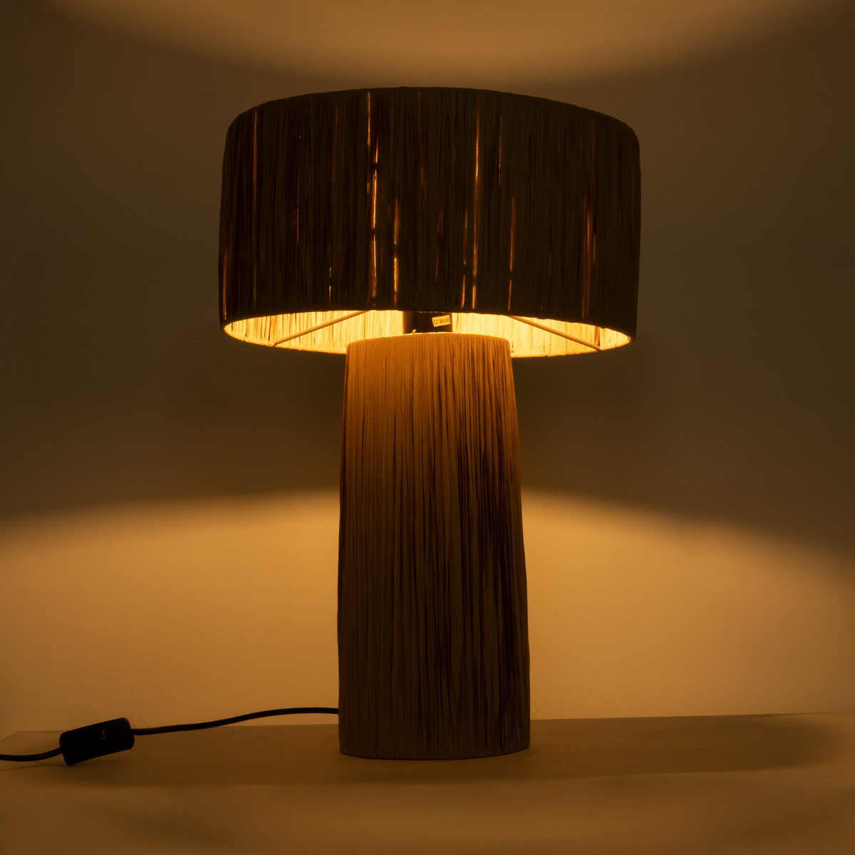 LEDTM® NASSAU 02233 Boho Επιτραπέζιο Φωτιστικό Πορτατίφ με Ντουί 1 x E27 AC 220-240V IP20 - Καφέ - Μ37 x Π37 x Υ55cm - Image 3