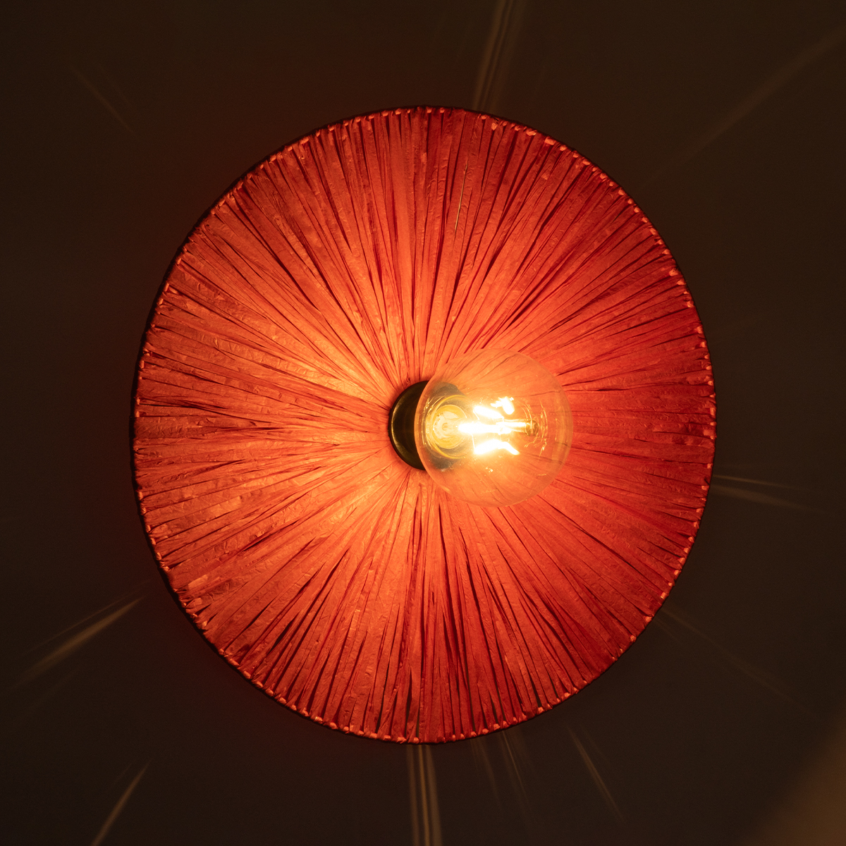 LEDTM® COLOMBO 02281 Boho Φωτιστικό Τοίχου - Απλίκα με Ντουί 1 x E27 AC 220-240V IP20 - Κόκκινο - Μ40 x Π40 x Υ9cm - Image 3