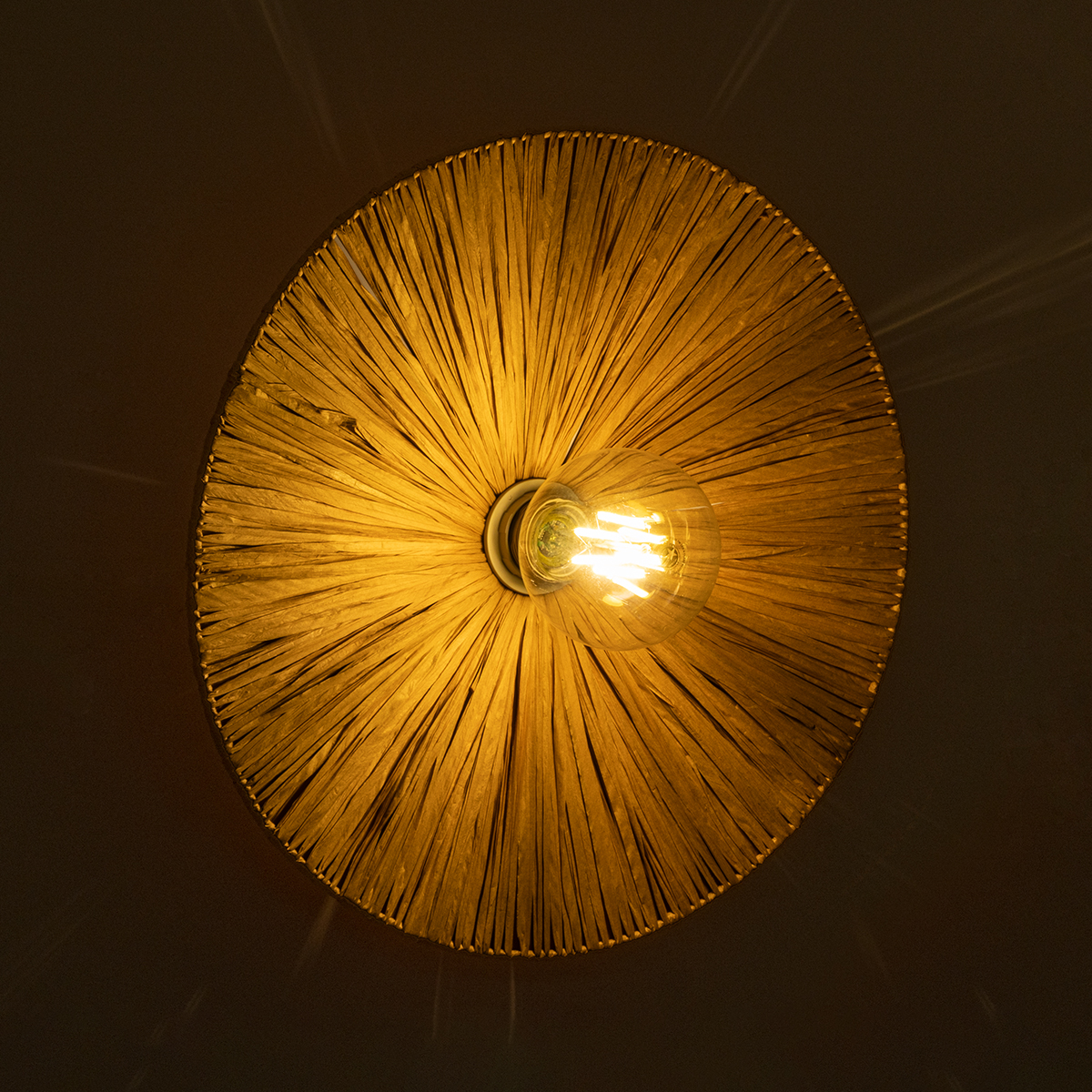 LEDTM® COLOMBO 02283 Boho Φωτιστικό Τοίχου - Απλίκα με Ντουί 1 x E27 AC 220-240V IP20 - Μπεζ - Μ40 x Π40 x Υ9cm - Image 3