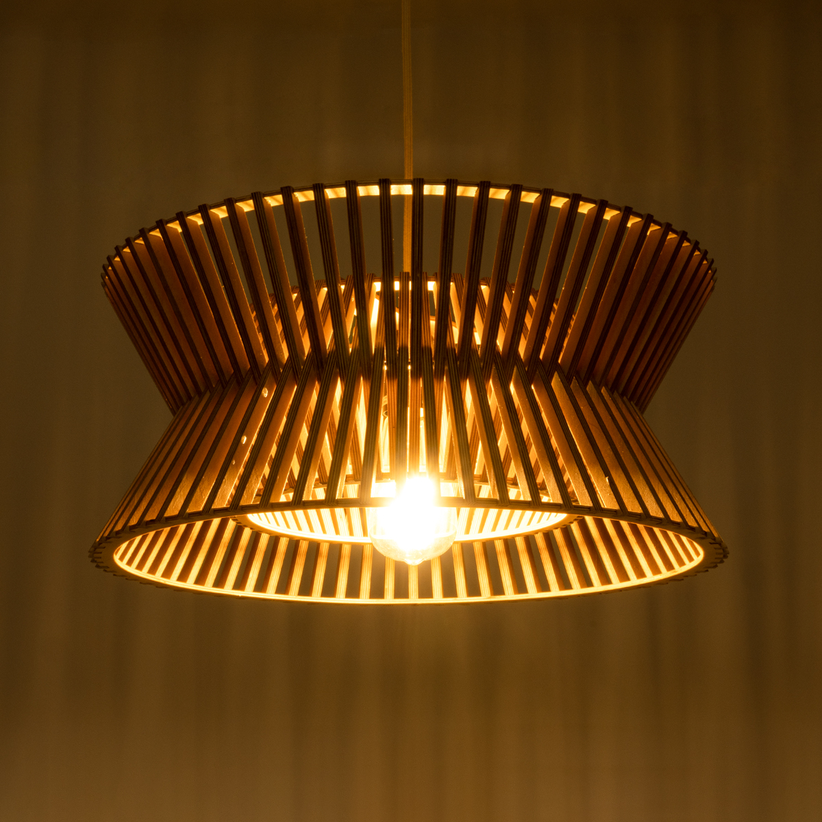 LEDTM® BIMINI 02287 Boho Κρεμαστό Φωτιστικό Οροφής με Ντουί 1 x E27 AC 220-240V IP20 - Καφέ - Μ45 x Π45 x Υ20cm - Image 3