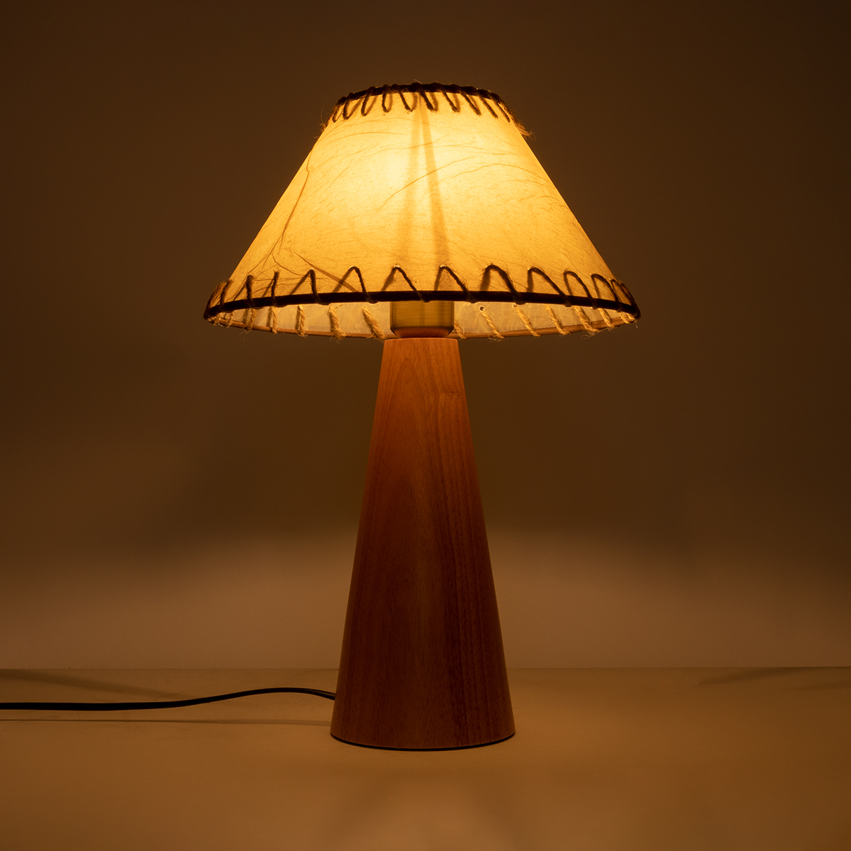 LEDTM® MASPALOMAS 02291 Boho Επιτραπέζιο Φωτιστικό Πορτατίφ με Ντουί 1 x E27 AC 220-240V IP20 - Καφέ & Μπεζ - Μ30 x Π30 x Υ45cm - Image 8