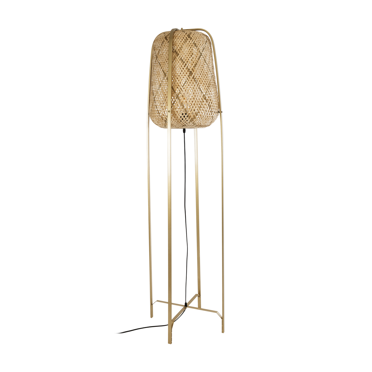 LEDTM® MEILANI 02301 Boho Επιδαπέδιο Φωτιστικό με Ντουί 1 x E27 AC 220-240V IP20 - Χρυσό & Μπεζ - Μ40 x Π40 x Υ150cm - Image 2
