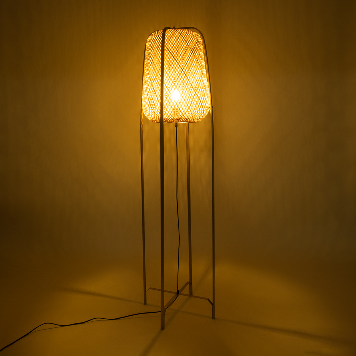 LEDTM® MEILANI 02301 Boho Επιδαπέδιο Φωτιστικό με Ντουί 1 x E27 AC 220-240V IP20 - Χρυσό & Μπεζ - Μ40 x Π40 x Υ150cm - Image 3