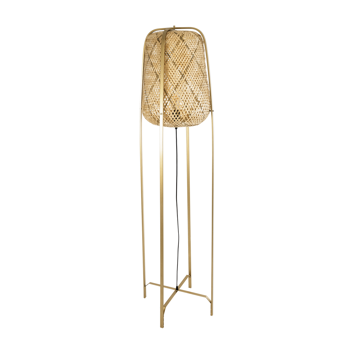 LEDTM® MEILANI 02301 Boho Επιδαπέδιο Φωτιστικό με Ντουί 1 x E27 AC 220-240V IP20 - Χρυσό & Μπεζ - Μ40 x Π40 x Υ150cm - Image 4