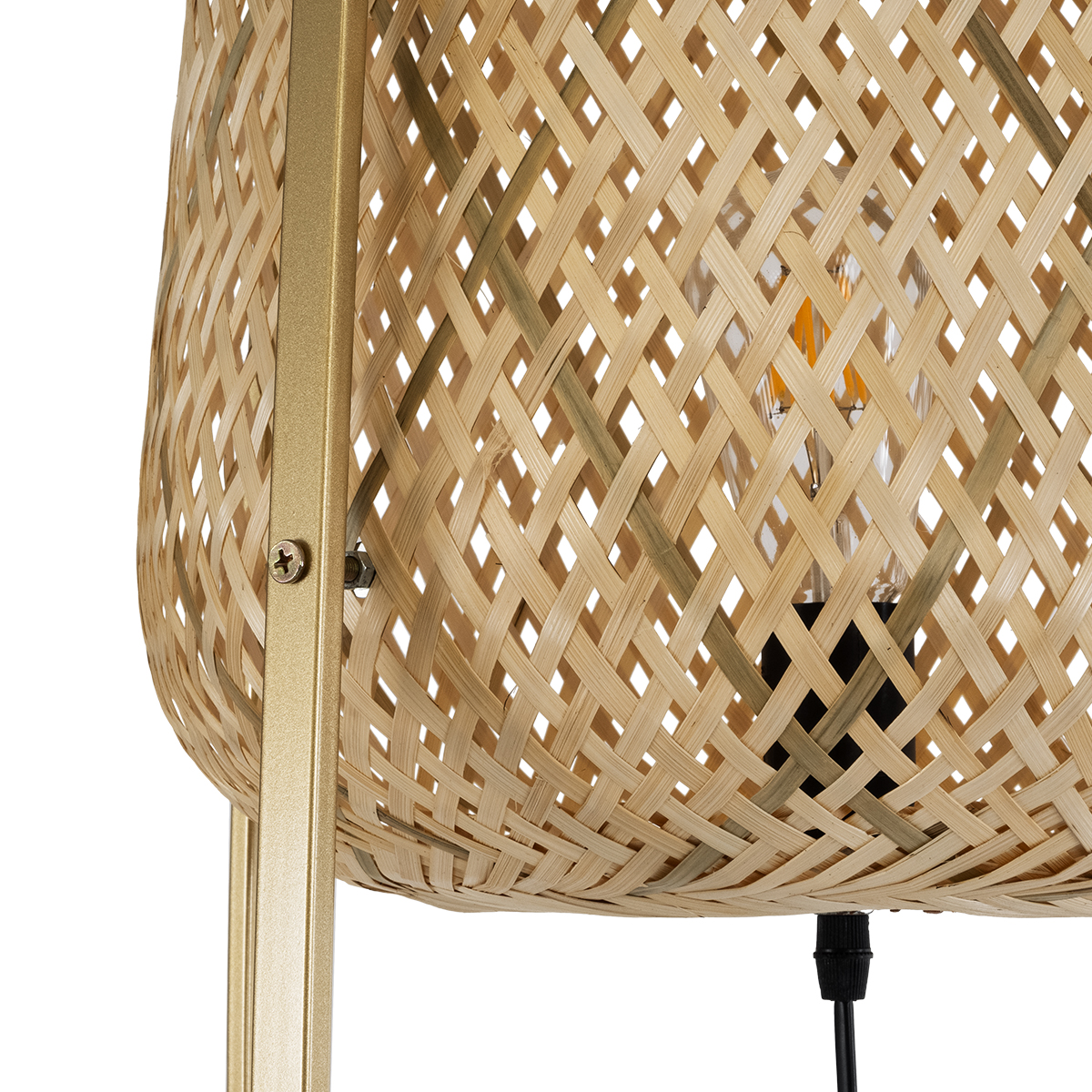 LEDTM® MEILANI 02301 Boho Επιδαπέδιο Φωτιστικό με Ντουί 1 x E27 AC 220-240V IP20 - Χρυσό & Μπεζ - Μ40 x Π40 x Υ150cm - Image 7