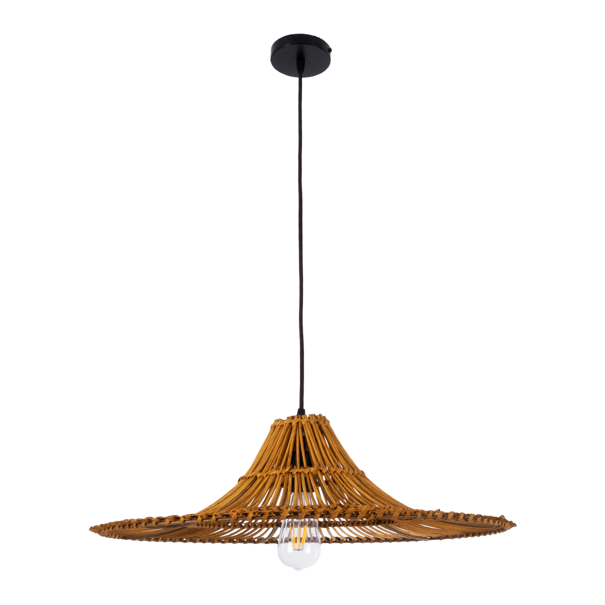LEDTM® PALERMO 02310 Boho Κρεμαστό Φωτιστικό Οροφής με Ντουί 1 x E27 AC 220-240V IP20 - Καφέ - Μ60 x Π60 x Υ18cm - Image 4