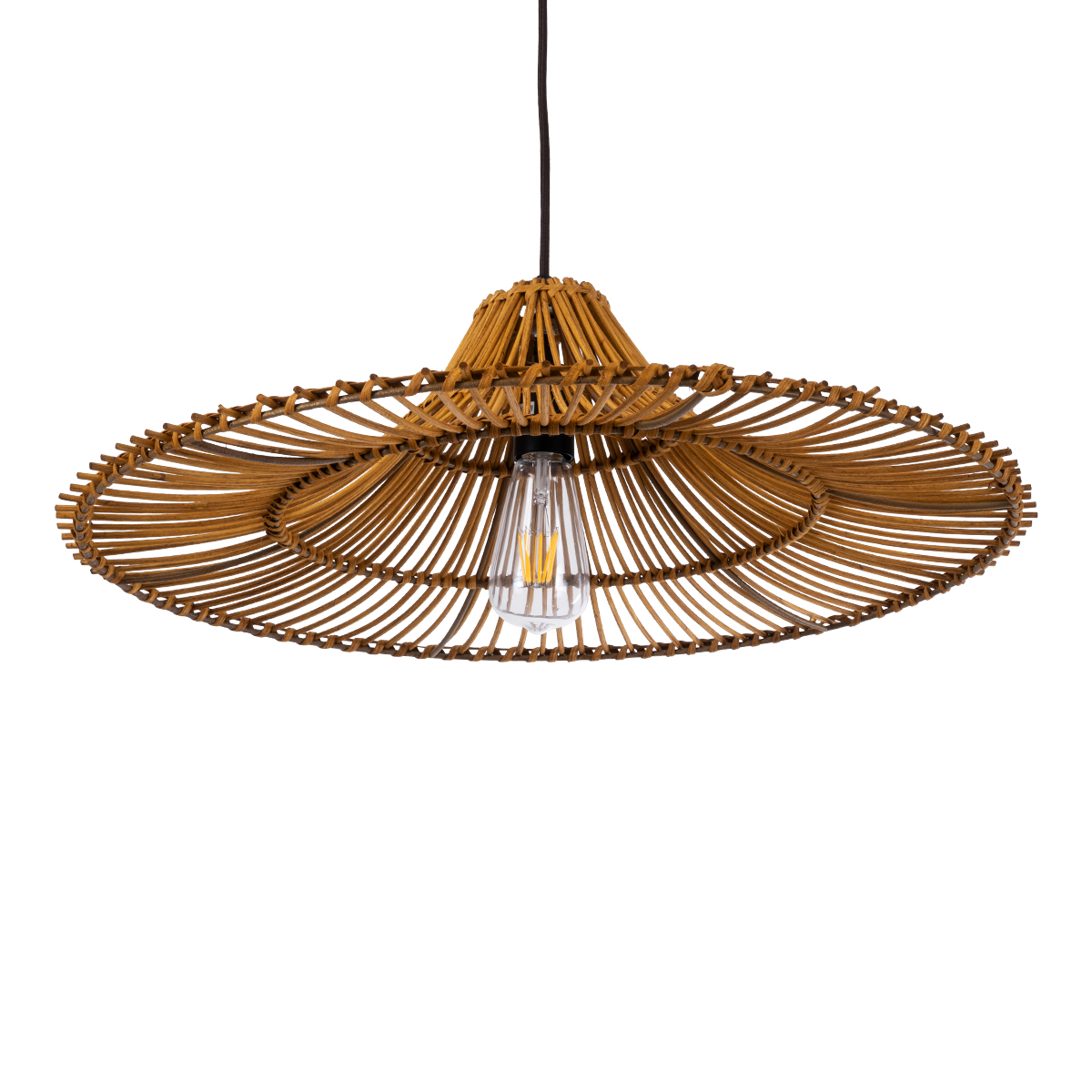 LEDTM® PALERMO 02310 Boho Κρεμαστό Φωτιστικό Οροφής με Ντουί 1 x E27 AC 220-240V IP20 - Καφέ - Μ60 x Π60 x Υ18cm - Image 6