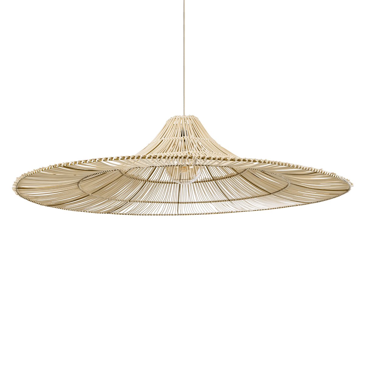 LEDTM® PALERMO 02311 Boho Κρεμαστό Φωτιστικό Οροφής με Ντουί 1 x E27 AC 220-240V IP20 - Μπεζ - Μ160 x Π160 x Υ45cm - Image 2