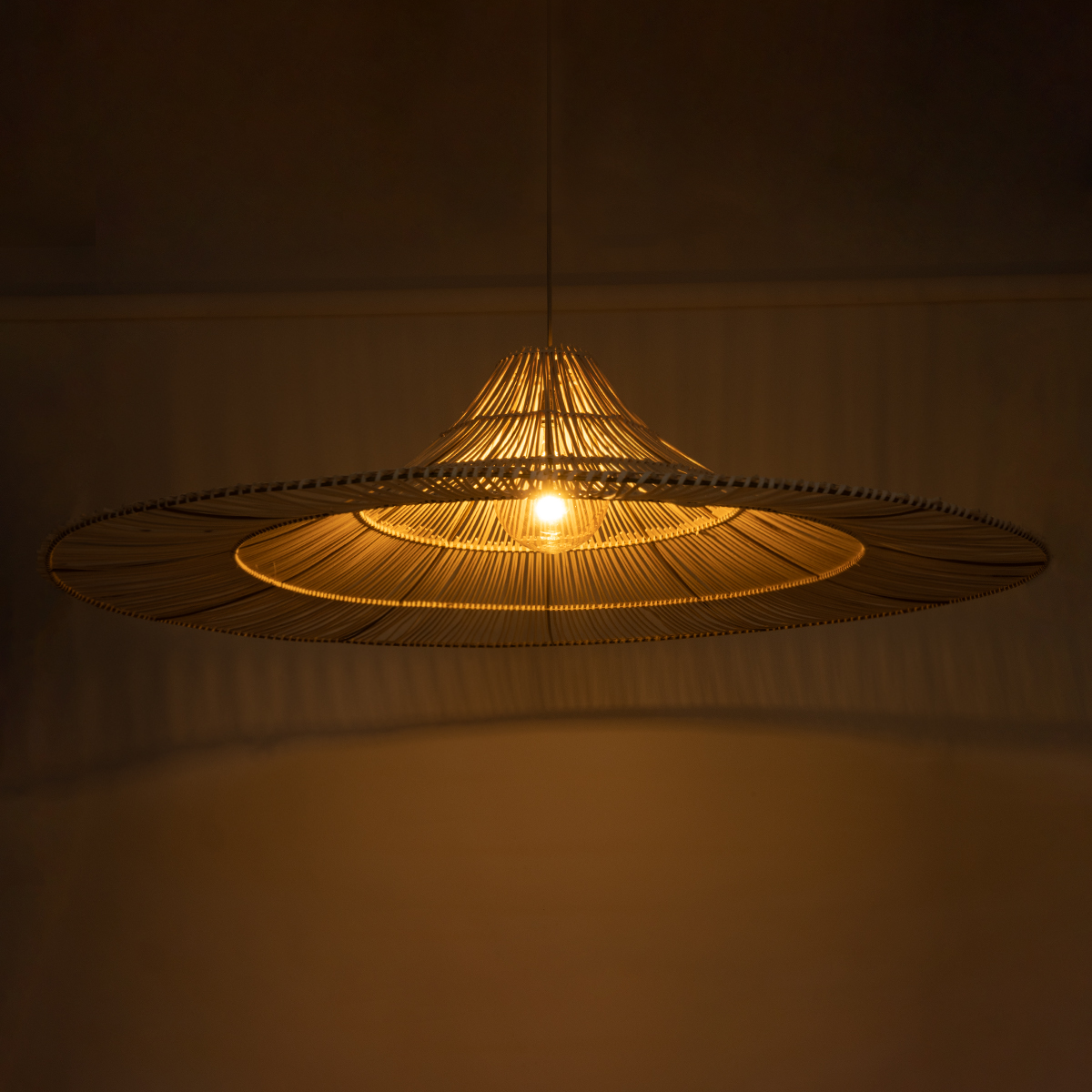 LEDTM® PALERMO 02311 Boho Κρεμαστό Φωτιστικό Οροφής με Ντουί 1 x E27 AC 220-240V IP20 - Μπεζ - Μ160 x Π160 x Υ45cm - Image 3